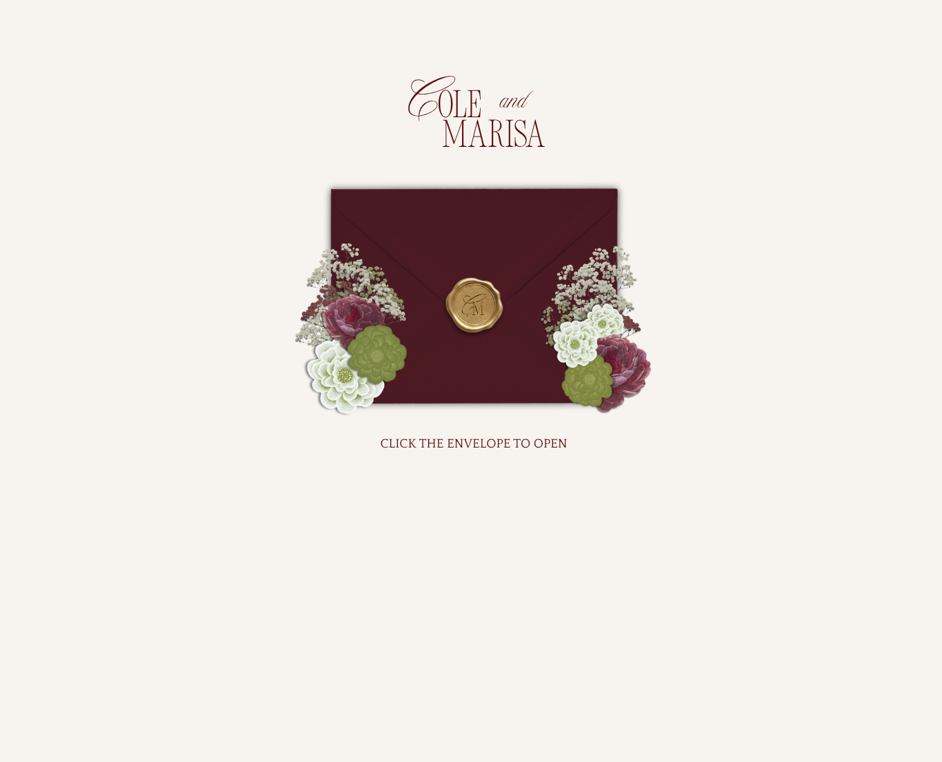 Cole and Marisa Wedding - Click the envelope to open