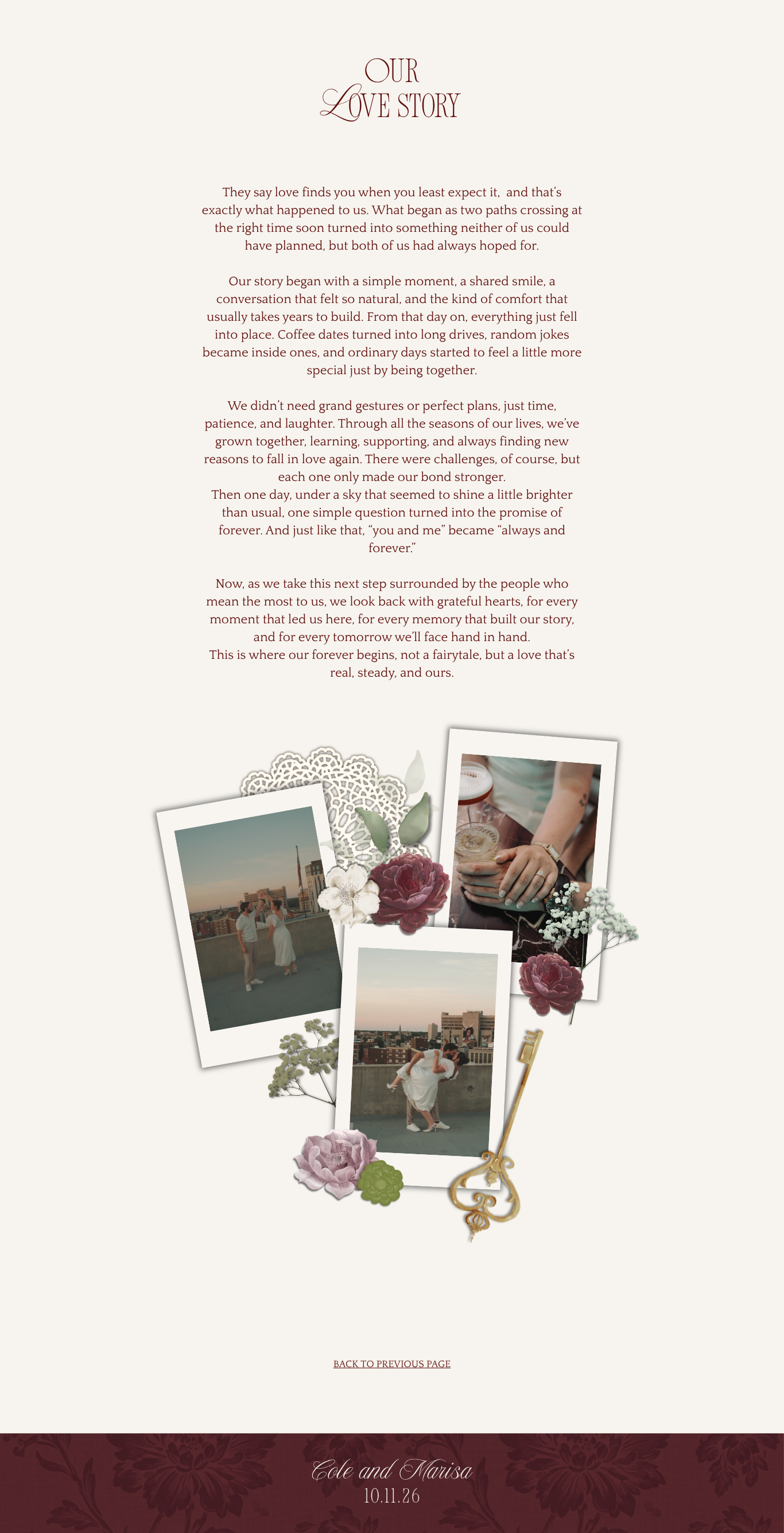 Our Love Story - Cole and Marisa